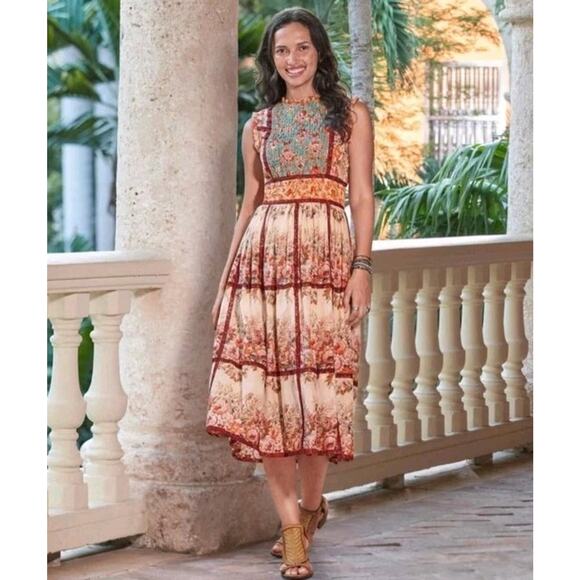 Sundance Catalog Outback Blooms Dress Petite Small may fit boho nature print - Picture 1 of 10